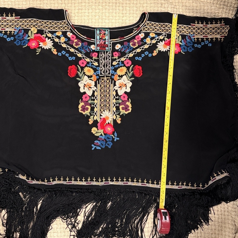 Johnny Was Embroidered Black Floral Women's Top - Picture 9 of 9